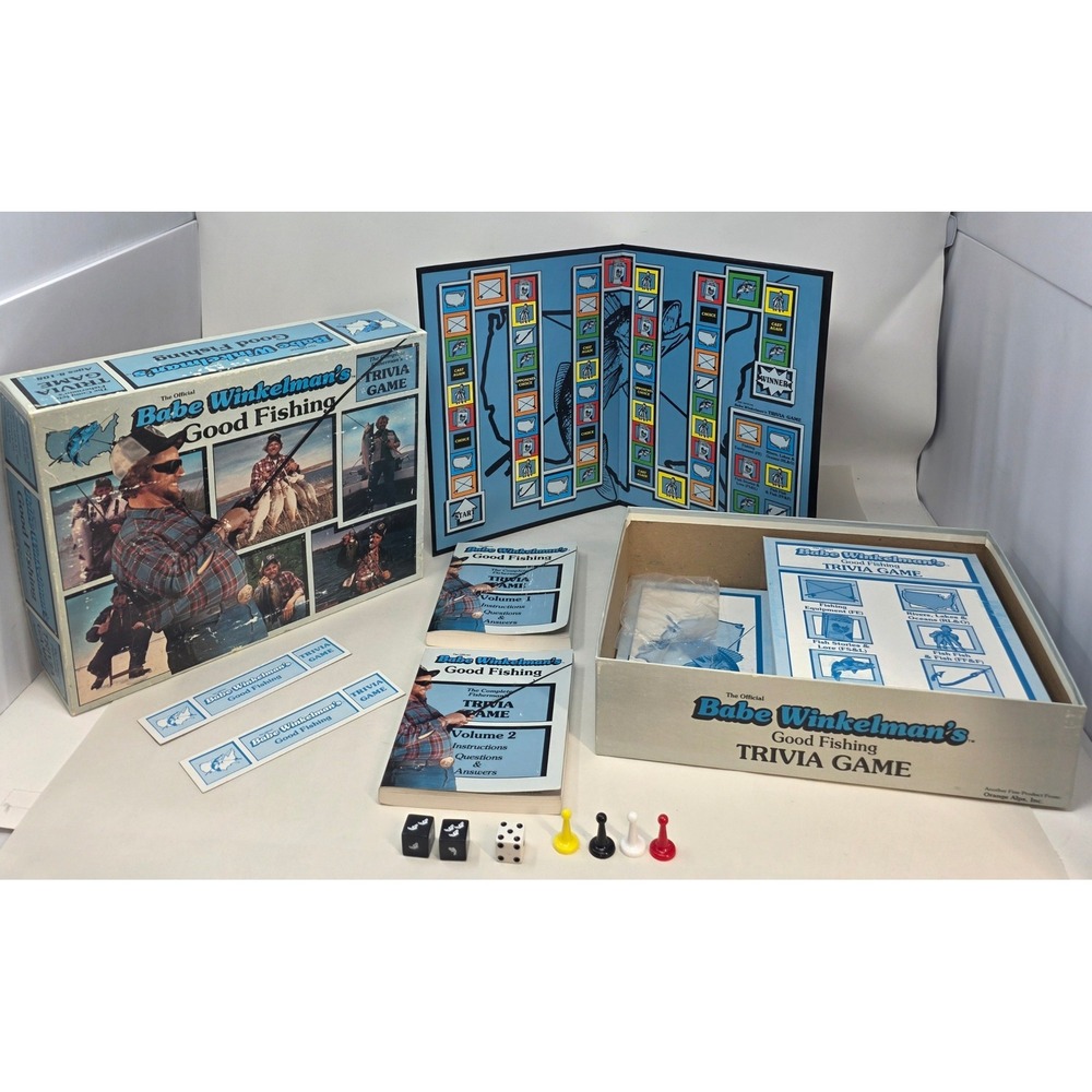 Babe Winkelman Good Fishing Trivia Game Vintage 1986 Board Game Complete Blue